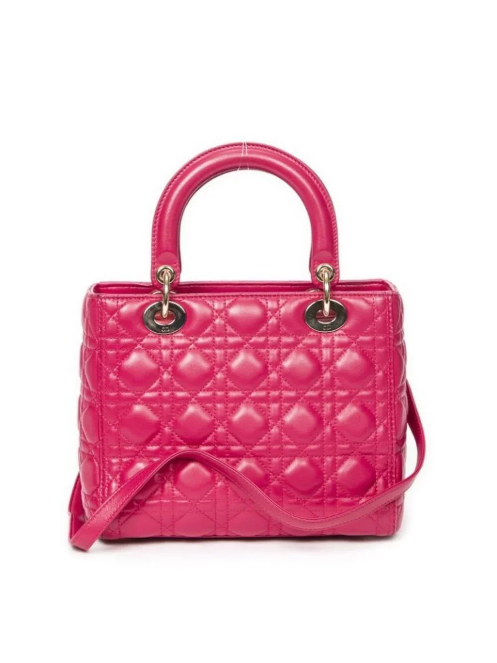 Dior Medium Lady Zip Fuchsia Cannage Lambskin Leather - Picture 5 of 10